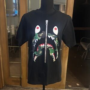 Black Graphic Short Sleeve Tee with Bold Design